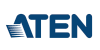 Logo firmy ATEN na białym tle.