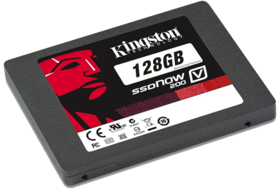 Dysk SSD Kingston 128GB na białym tle.