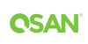 Logo firmy QSAN, zielone na białym tle.