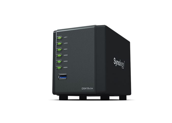 Serwer NAS Synology DS419slim czarny.