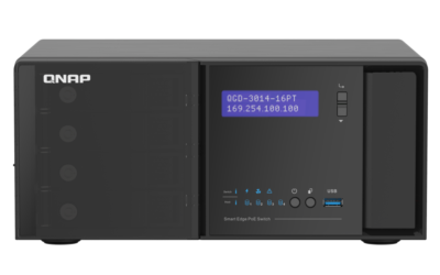 Urządzenie sieciowe QNAP Smart Edge PoE Switch.